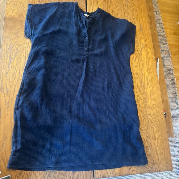 Eileen Fisher Organic Linen Shift Dress Resortwear Pockets popover Dress. - Picture 3 of 12